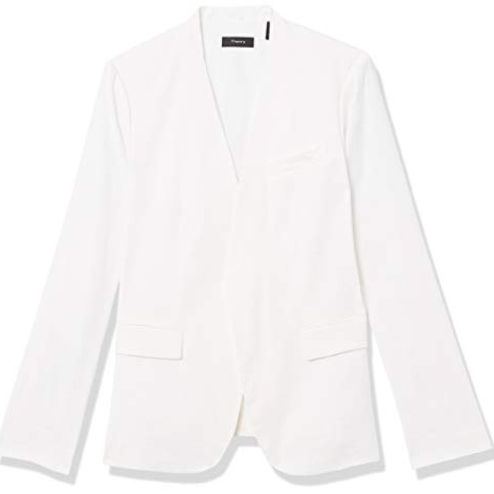 Good Linen Collarless Staple Jacket